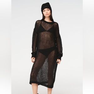 Zara Black STEVEN MEISEL MESH KNIT DRESS. Size S